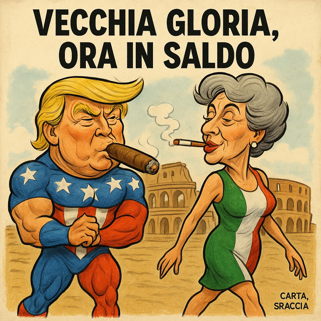 Caricatura Trump e Vecchia Gloria